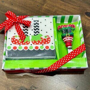 NWT Mainstreet Collection Elf Legs Napkin & Spreader Set - Gift Ready